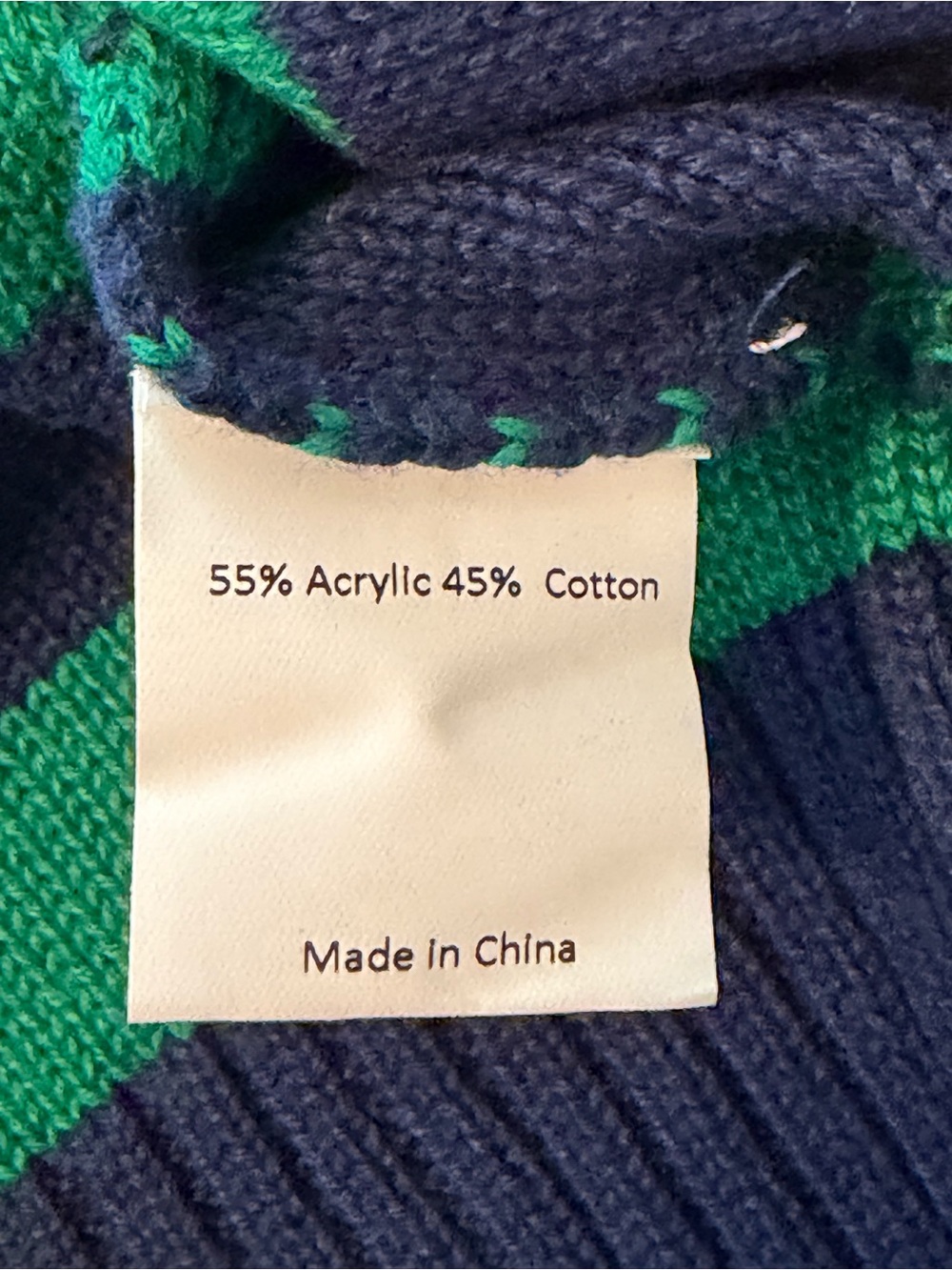 Allegra K Navy Green Striped Drop Shoulder Tunic Sweater NWT - Picture 4 of 6